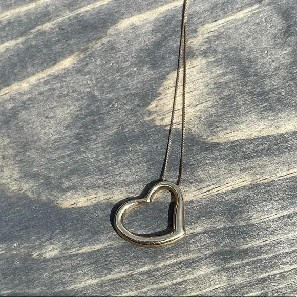 10k Gold Floating Heart Necklace